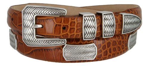 Christe Verde Italian Calfskin Genuine Leather Designer Dress Conchos Belt
