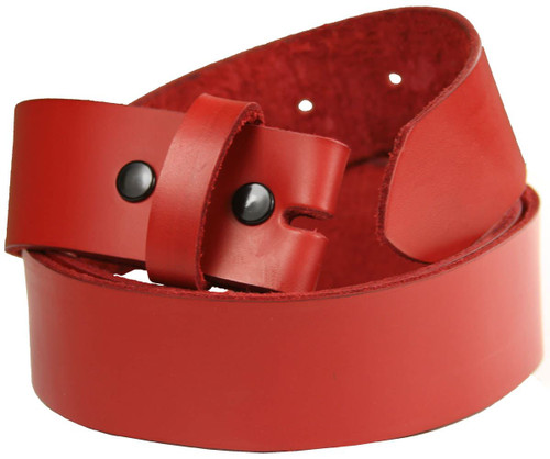 Red Belt Strap Made in USA Belt 100% Genuine Full Grain Leather Belt With Snaps