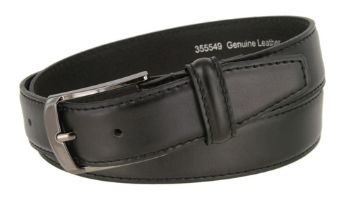 355549 Classic Black Buckle Genuine Leather Smooth Dress Belt 1-3/8"(35mm) Wide 355549 Classic Black Buckle Genuine Leather Smooth Dress Belt 1-3/8"(35mm) Wide