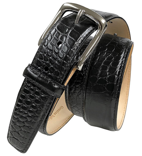 Valley View Classic Buckle Casual Belt Italian Calfskin Genuine Leather