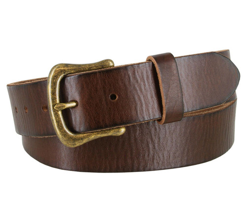 Solid Brass Vintage Buckle Genuine Full Grain Leather Casual Jean Belt ...