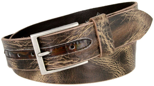 Lejon Made in USA Belt Distressed Style Italian Saddle Leather Casual Jean Belt 1-1/2"(38mm) Wide Lejon Made in USA Belt Distressed Style Italian Saddle Leather Casual Jean Belt 1-1/2"(38mm) Wide