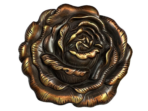 HA0064 MOEB Copper Rose Flower Engraved Belt Buckle Fits 1-1/2"(38mm) Belt
