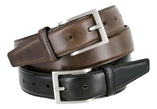 BS033 Classic Oil-tanned Genuine Leather Office Career Casual Dress Belt 1-3/8"(35mm) Wide