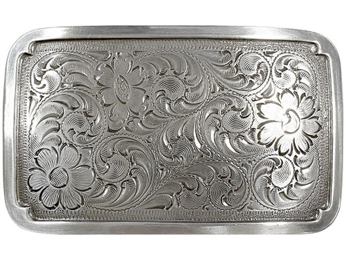 Antique Silver Western Floral Scroll Engraved Belt Buckle Fits 1-1/4"(32mm) Belt Strap
