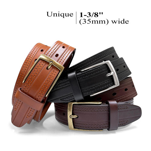 Men's Leather Belts One Piece 100% Genuine Leather Classic Work Business Dress Belt