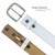 BS1200 White Belt Genuine Cowhide Leather Belt Strap with Snaps 1-1/2"(38mm) Wide