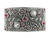 HA0850 LASRP Rhinestone Crystal Belt Buckle Antique Rectangle Floral Engraved Buckle (Crystal-Rose)