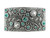 HA0850 LASRP Rhinestone Crystal Belt Buckle Antique Rectangle Floral Engraved Buckle (Crystal-Light Turquoise)