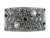 HA0850 LASRP Rhinestone Crystal Belt Buckle Antique Rectangle Floral Engraved Buckle (Crystal-Montana)