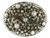 Rhinestone Crystal Belt Buckle Brass Oval Floral Engraved Buckle - Brass-Full Crystal