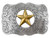 H8459 Texas Ranger Star Gold and sterling silver engraved Western Belt Buckle