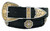 Gold Horseshoe Conchos Crazy Horse Scalloped Genuine Leather Western Belt 1-1/2"(38mm) Wide