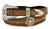Nocona Gold Star Conchos Crazy Horse Scalloped Genuine Leather Western Belt 1"(25mm) Wide