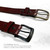 Classic Burgundy Belt Genuine Full Grain Leather Casual Jean Belt 1-1/2"(38mm) Wide