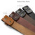 Made in U.S.A Belt Strap with Snaps 100% Genuine Full Grain Leather Belt Strap-Brown (Size 22"~28")