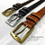 HJ20 Men's Oil-Tanned Genuine Leather Italian Dress Belt 1-1/8"(30mm) Wide