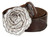 Antique Silver Engraved Rose Buckle Genuine Full Grain Leather Casual Jean Belt 1-1/2"(38mm) Wide