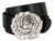 Antique Silver Engraved Rose Buckle Genuine Full Grain Leather Casual Jean Belt 1-1/2"(38mm) Wide