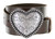 Antique Silver Engraved Heart Buckle Genuine Full Grain Leather Casual Jean Belt 1-1/2"(38mm) Wide