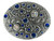 Rhinestone Crystal Belt Buckle Antique Oval Floral Engraved Buckle - Silver-Capri Blue