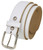 Classic Buckle White Belt Genuine Cowhide Leather Casual Jean Belt 1-1/2"(38mm) Wide