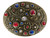 Rhinestone Crystal Oval Belt Buckle Antique Brass Floral Engraved Buckle (Crystal-Capri Blue-Lt Siam)