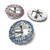 Rhinestone Antique Silver Bridle Headstall Center Bar Buckle Fits 3/4"(19mm) Strap (Rose-Crystal)