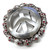 Rhinestone Unique Buckle Antique Peace Sign Skull Engraved Belt Buckle