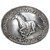HA0487-1 Western Antique Silver Horse Engraved Rope Edged Belt Buckle
