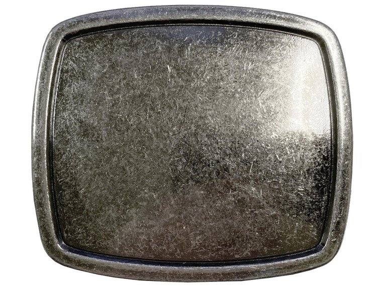 Vintage Blank Plain Buckle Rectangular Belt Buckle Fits 1-1/2"(38mm) Belt Strap (Antique Silver)