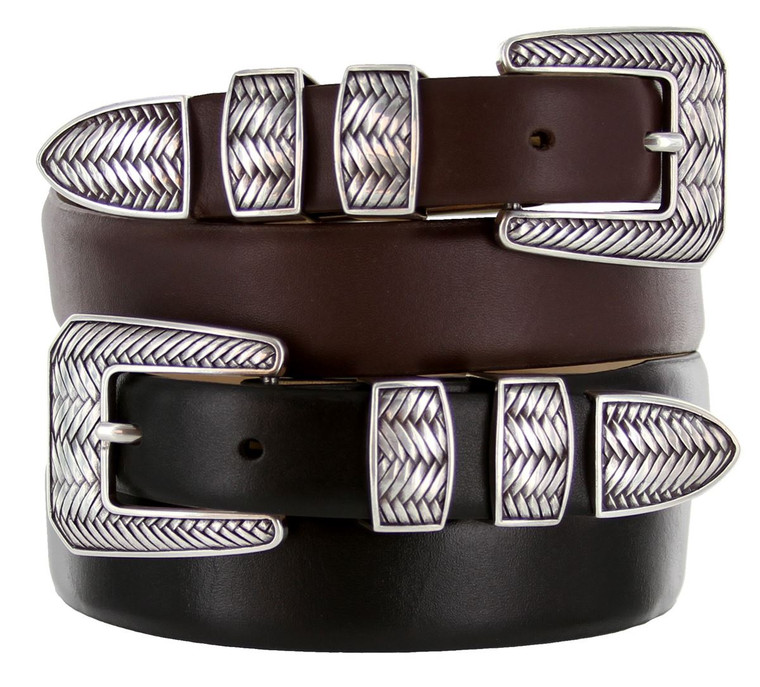 Monte Verde Genuine Full-Grain Cowhide Leather Designer Golf Dress Belt