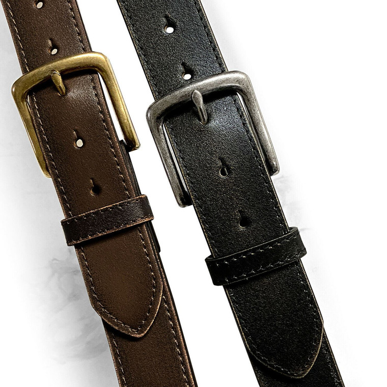 CX160 Vintage Classic Buckle Casual Jean Belt Genuine Leather Belt 1-1/2"(38mm) Wide