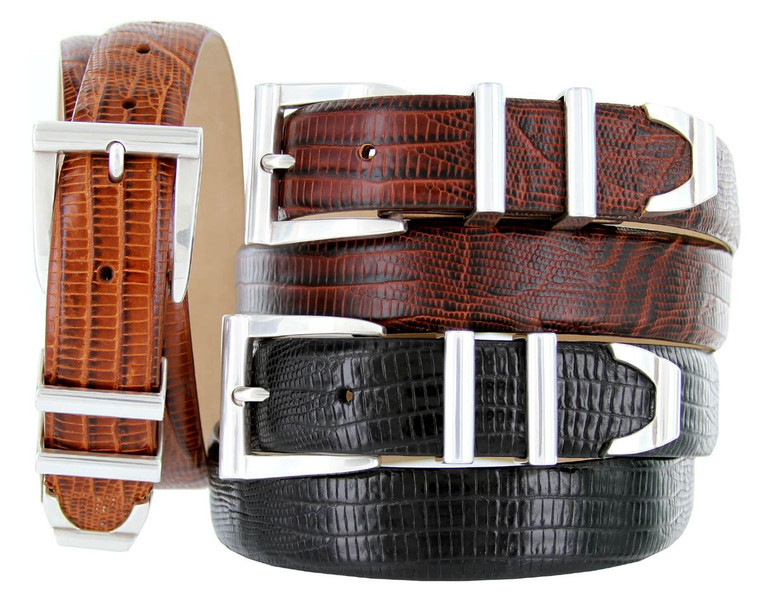 Havana Genuine Full-Grain Cowhide Leather Designer Golf Dress Belt 1-1/8"(30mm) Wide