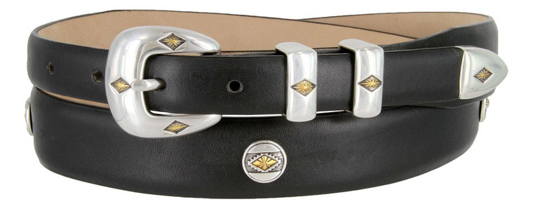 Parkhurst Genuine Full-Grain Cowhide Leather Designer Dress Golf Concho Belt