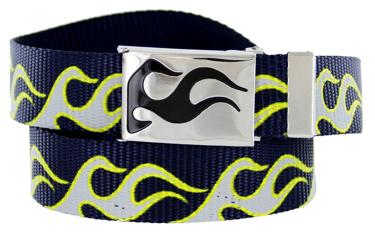 BF50173 Flame Canvas Military Web Punk Belt 1-1/4"(32mm) Wide- Navy