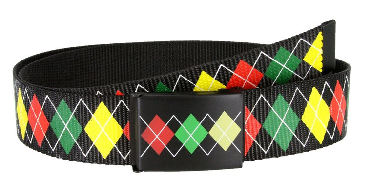 Canvas Military Web Punk poly Belt Black Metal Buckle 1-1/2"(38mm) Wide