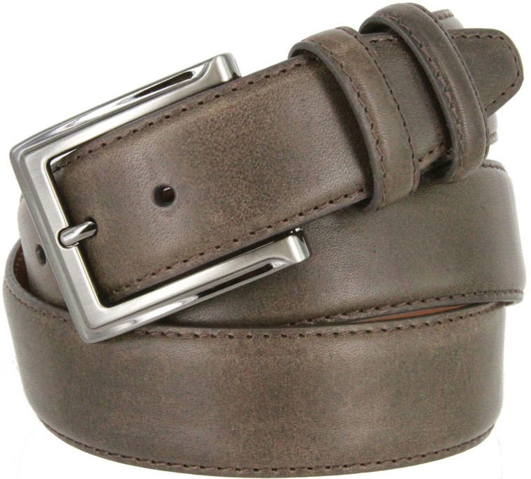 Lejon 2042 Made in USA Belt Genuine Italian Calfskin Leather Casual Dress Belt 1-3/8"(35mm) Wide