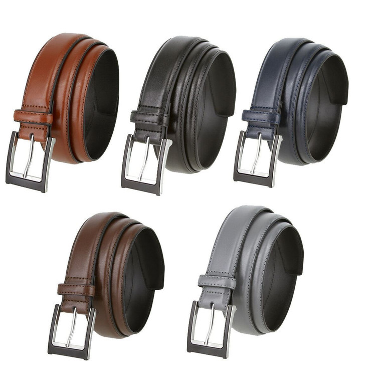 351184 Men's Classic Buckle Genuine Leather Dress Casual Belt 1-3/8"(35mm) Wide
