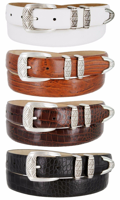 Napa Genuine Full-Grain Cowhide Leather Designer Golf Dress Belt 1-1/8"(30mm) Wide