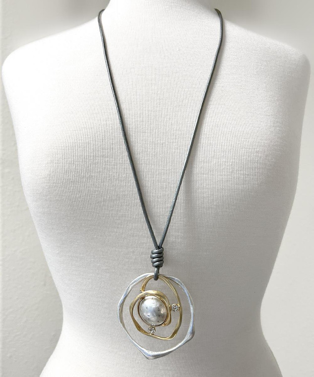 Long Leather Necklace Necklace Pendant Nickel free Fashion Women Art Craft 18401