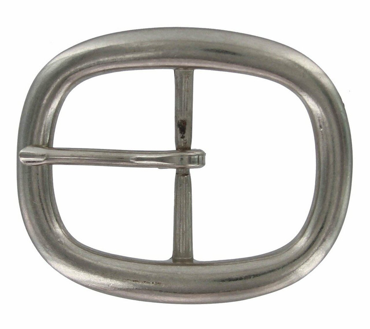 JT6393 LANR Antique Vintage Oval Center Bar Belt Buckle Fits 1-1/2"(38mm) Belt (Antique Silver)