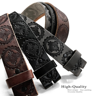 RRL DOUBLE RL Embossed Garrison Belt 32 Inches #EF ZGA | eBay