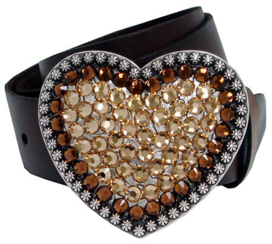 Colorado Topaz Rhinestone Crystal Heart Buckle Genuine Full  display picture 3