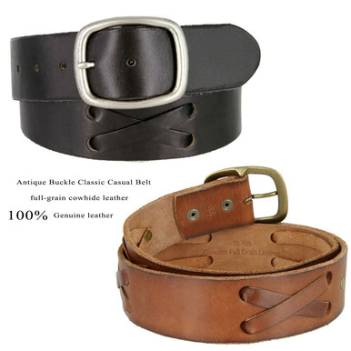 X-Laced Casual Jean Belt Genuine Full Grain Leather Belt 1-3  display picture 2