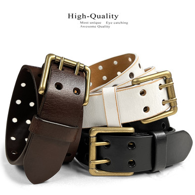 Metro Twin Roller Antique Gold Buckle Genuine Full Grain  display picture 1