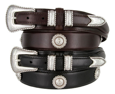 Horsehead Belt Conchos Leather Black with Silver Hardware NWT 7 Medallions The Portola – SEVEN HILLS main image 4