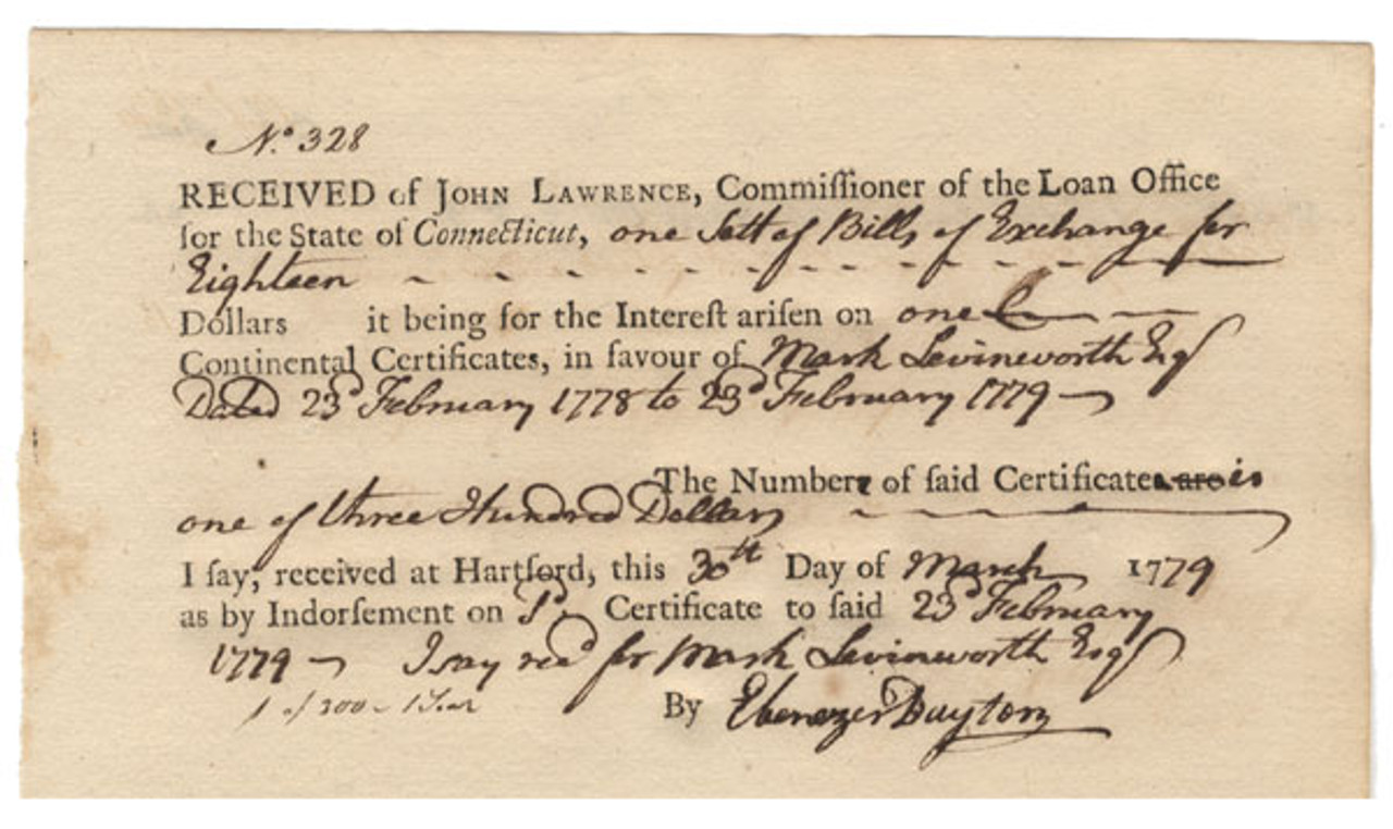 Revolutionary War Privateer Ebenezer Dayton Signs For Receipt of Paid
