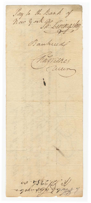 Nicholas Low (1739–1826)
 Promissory Note Payable to Philip Livingston, New York, 11 June 1791