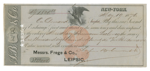 August Belmont & Co Draft Signed Boldly By August Belmont August Belmont & Co Draft Signed Boldly By August Belmont